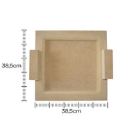 Bandeja 4 Azulejos com Alça Madeira Mdf Cru 38,5x38,5x1,5cm