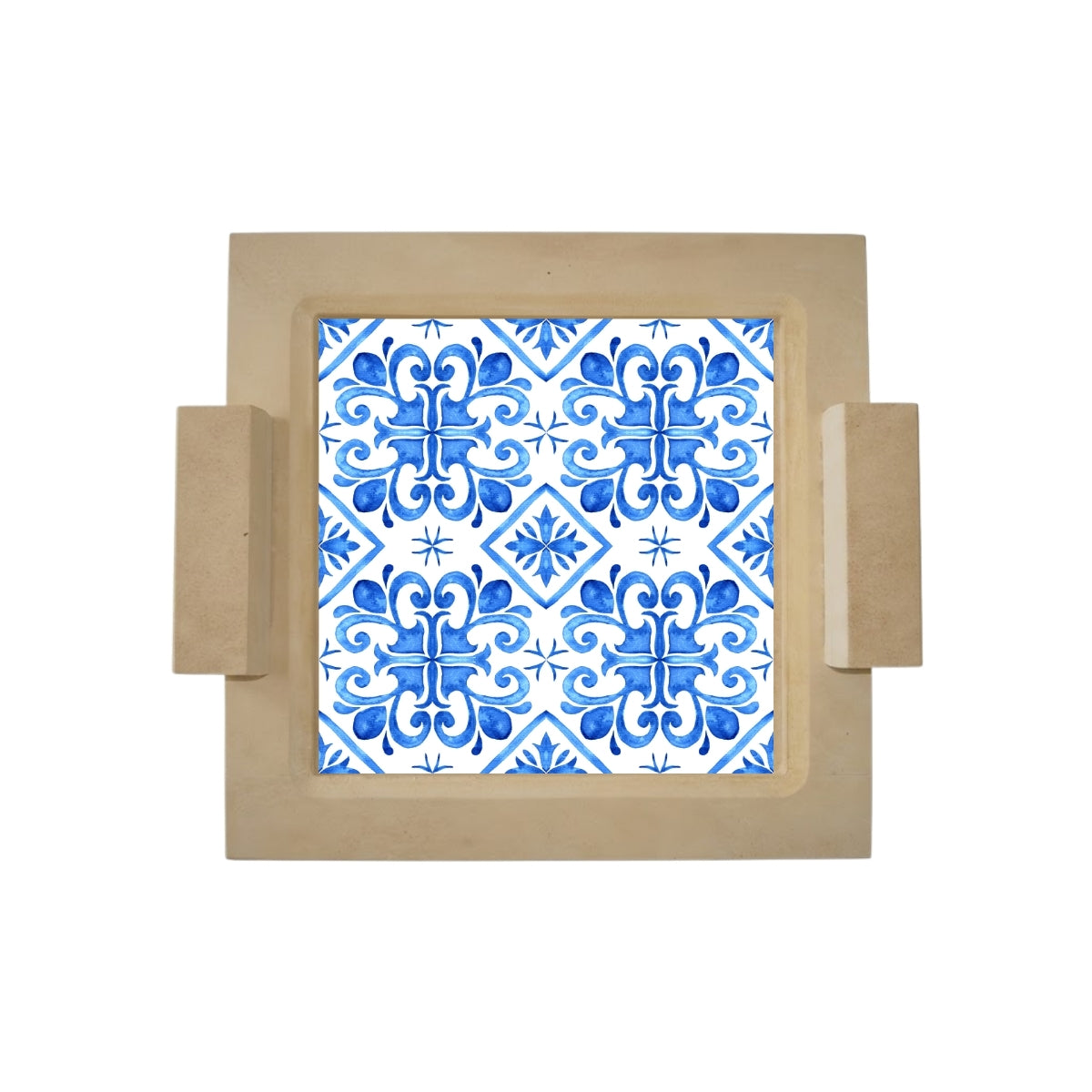 Bandeja 4 Azulejos com Alça Mdf Cru 38,5x38,5x1,5cm