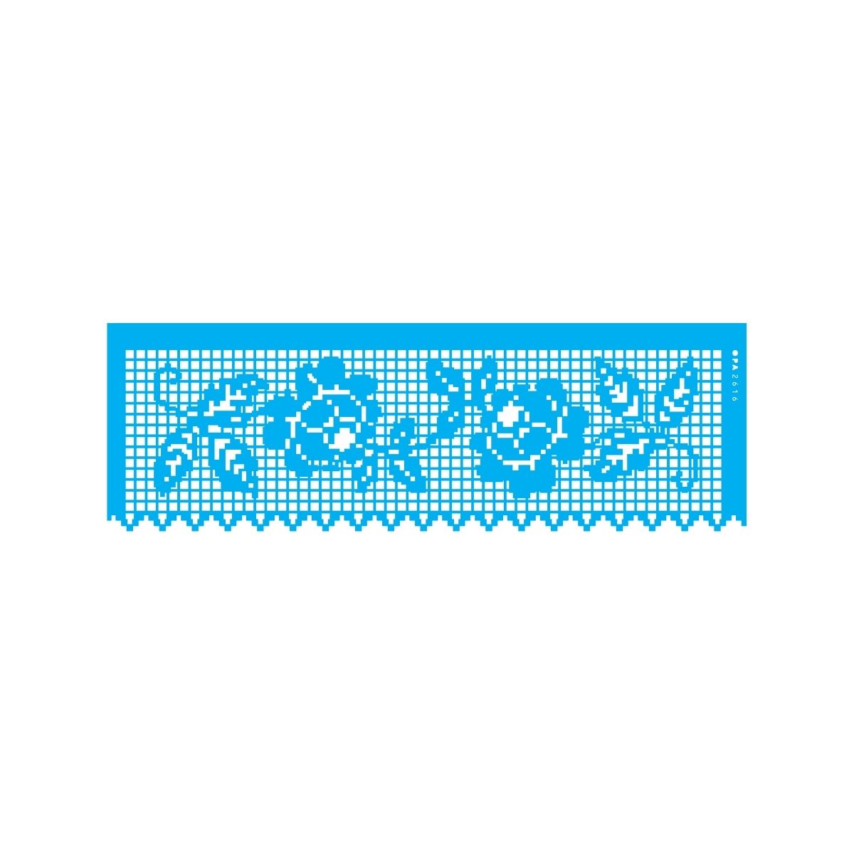 Stencil Opa 10x30cm - Negativo Barrado Crochê I - 2616