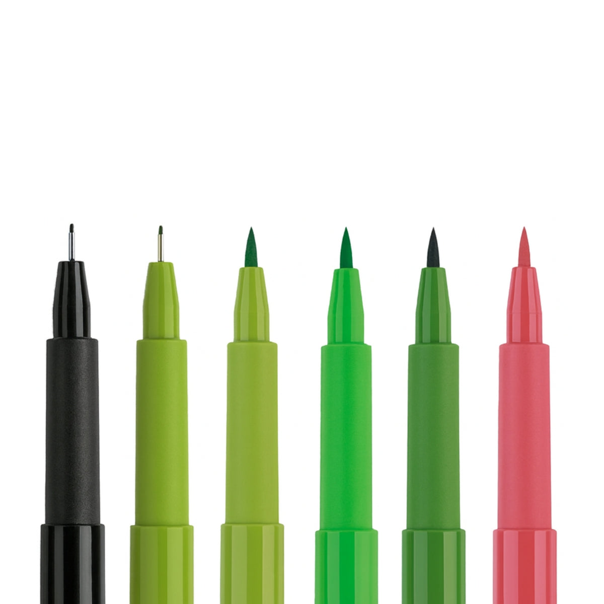 Estojo Caneta Pitt Artist Pen Hand Lettering Tons Verdes 6 Unidades - Faber-castell 267117