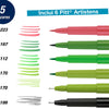 Estojo Caneta Pitt Artist Pen Hand Lettering Tons Verdes 6 Unidades - Faber-castell 267117