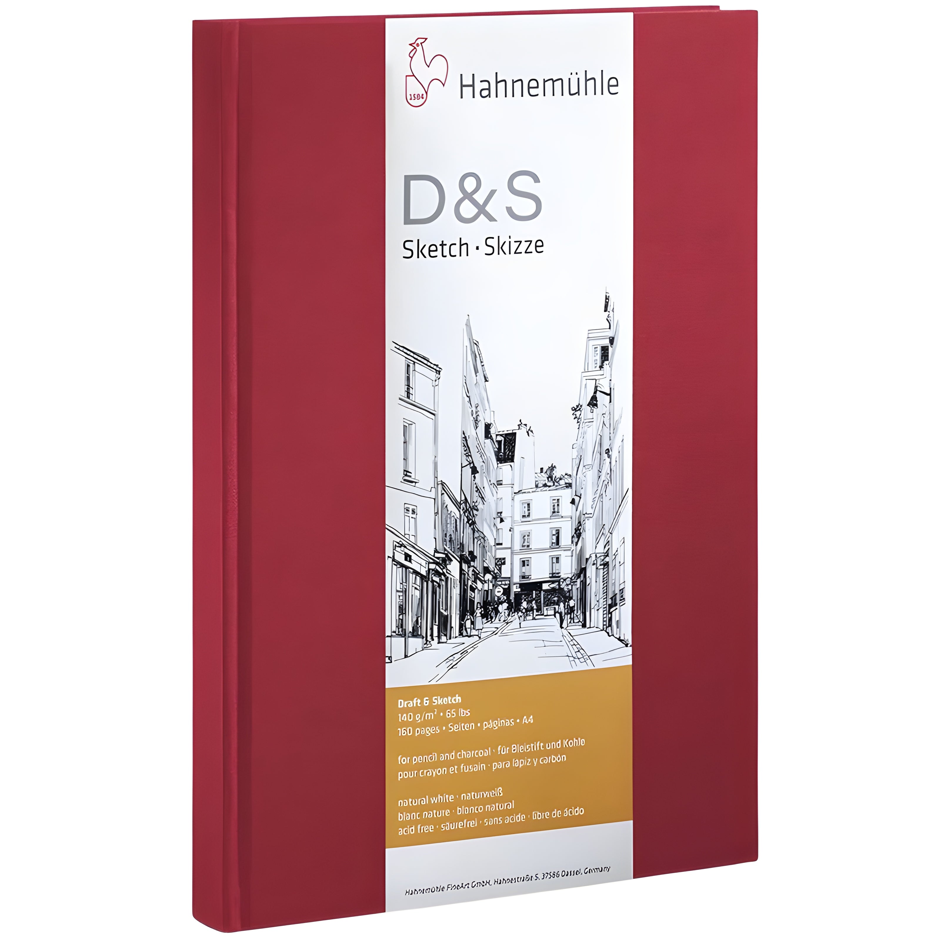 Bloco de Desenho Hahnemühle Sketch Book D&s 140g/m² Retrato Vermelho Com 80 Folhas