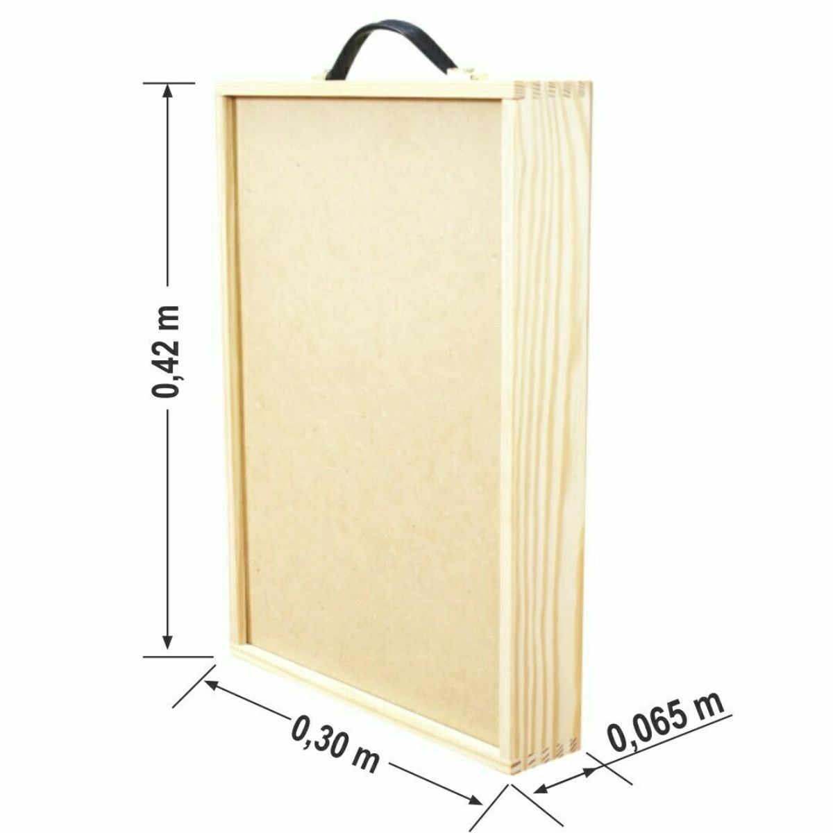 Estojo para Pintura Trident em Madeira 40x27,5cm - com Paleta, Tampa de Correr e Divisórias - Modelo 14500
