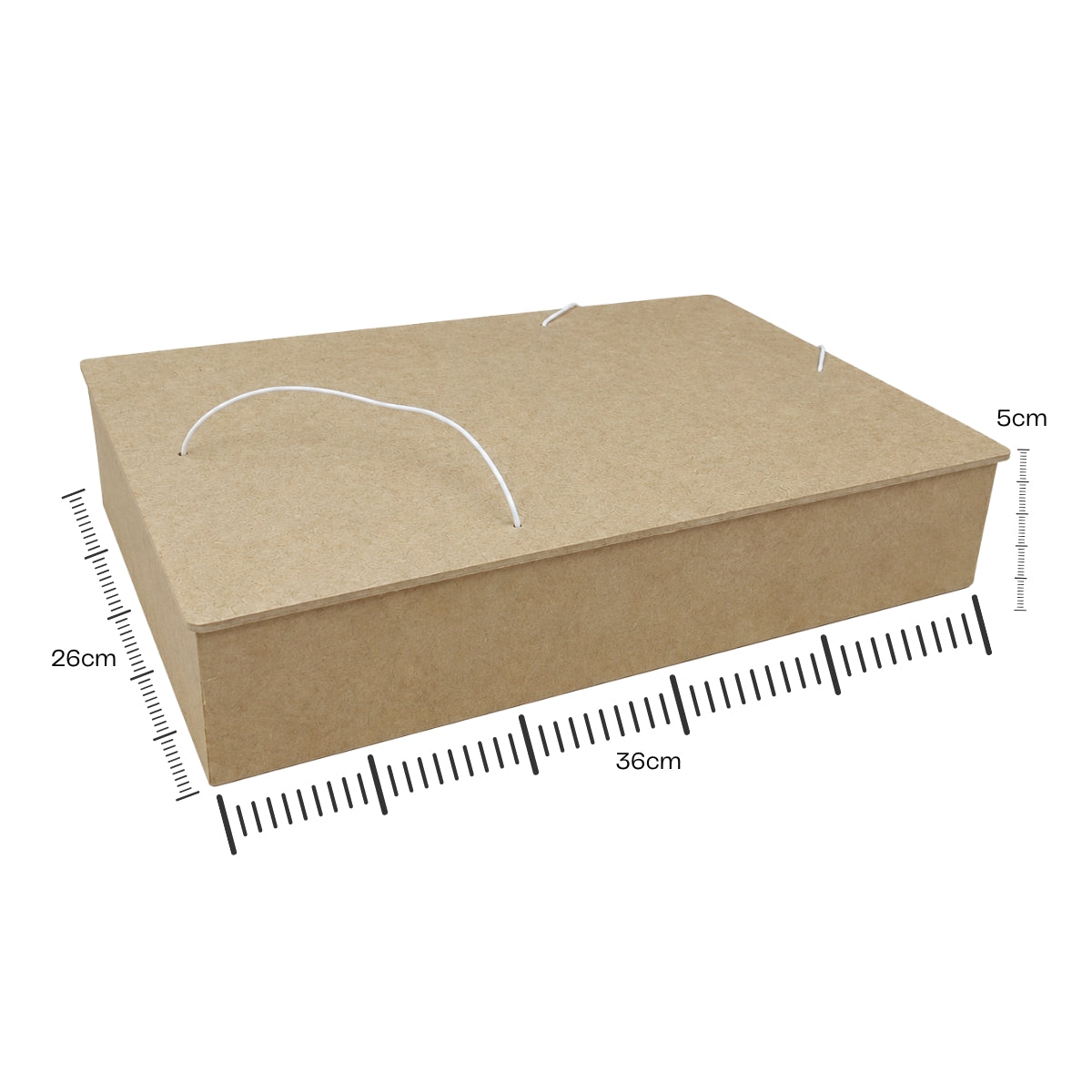 Pasta com Elástico Grande Mdf Cru 36x26x5cm 6mm