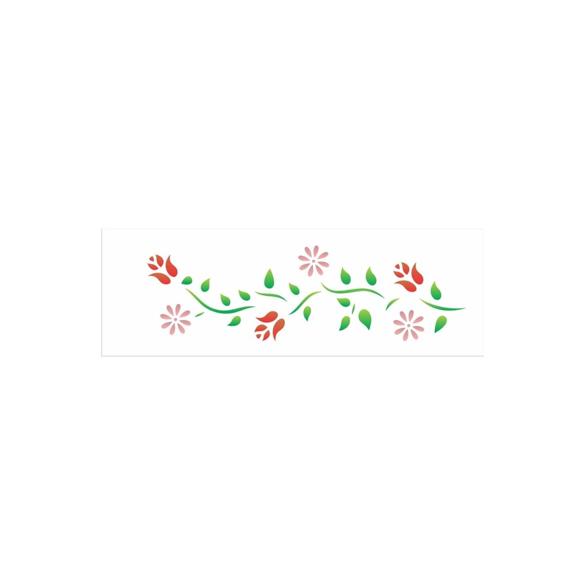 Stencil Opa 10x30cm - Flores e Botões - 0729
