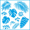 Stencil - Folhas Tropicais Iii 20x20cm para Pintura Decorativa e Artesanato Stxx-132 - Litoarte