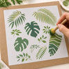 Stencil - Folhas Tropicais Iii 20x20cm para Pintura Decorativa e Artesanato Stxx-132 - Litoarte