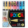 Estojo Caneta Posca Pc-3m Ponta Fina 1.3Mm com 8 Cores Soft