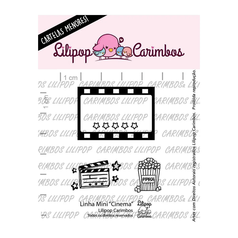Cartela de Carimbos Cinema By Romoni em Fotopolímero para Artesanato e Scrapbook - Lilipop