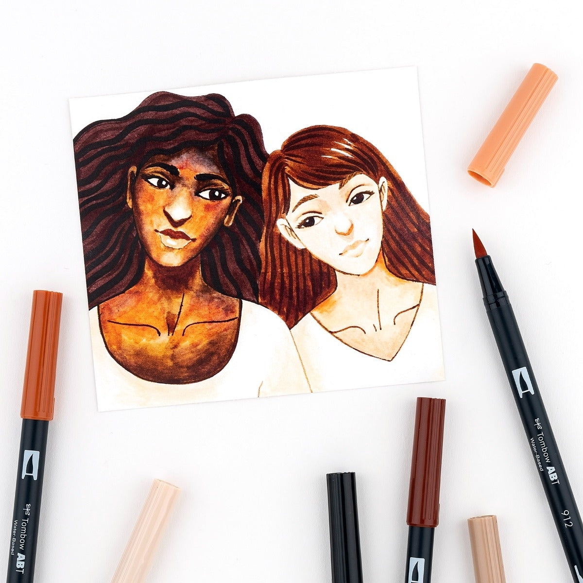 Estojo Caneta Dual Brush Portrait 10 Cores - Tombow - 56170