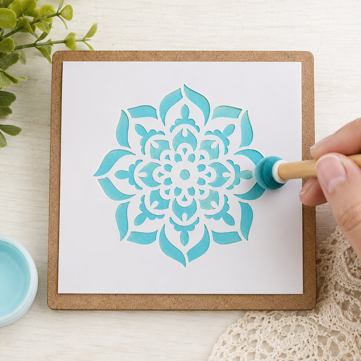 Stencil - Mandala 10x10cm para Pintura Decorativa e Artesanato St-x-384 - Litoarte