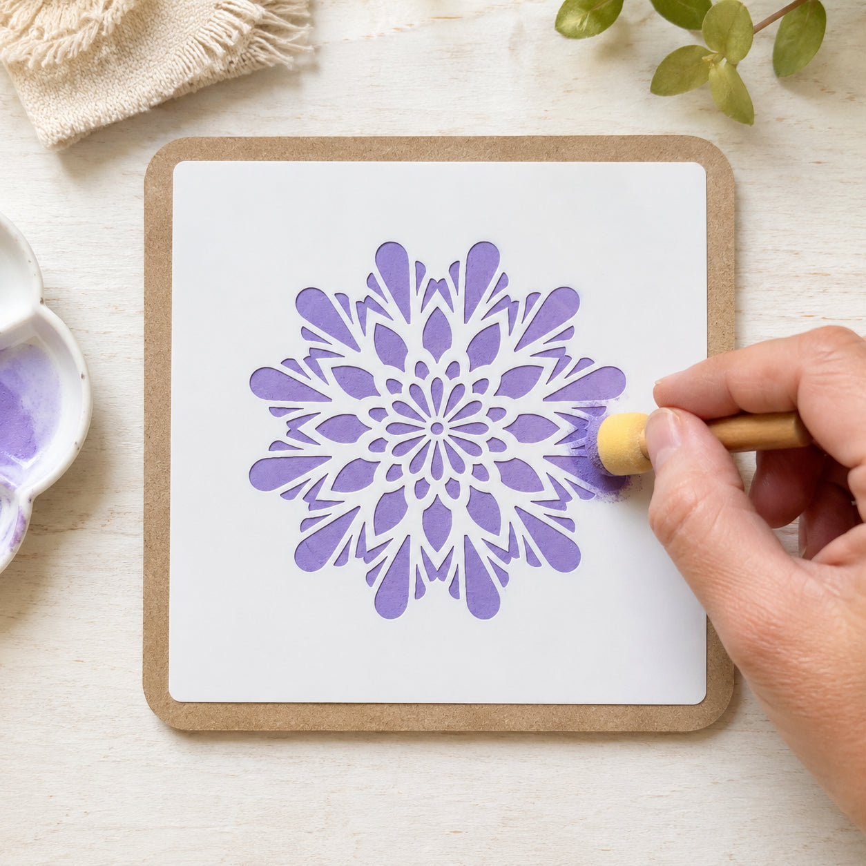 Stencil - Mandala Ii 10x10cm para Pintura Decorativa e Artesanato St-x-385 - Litoarte