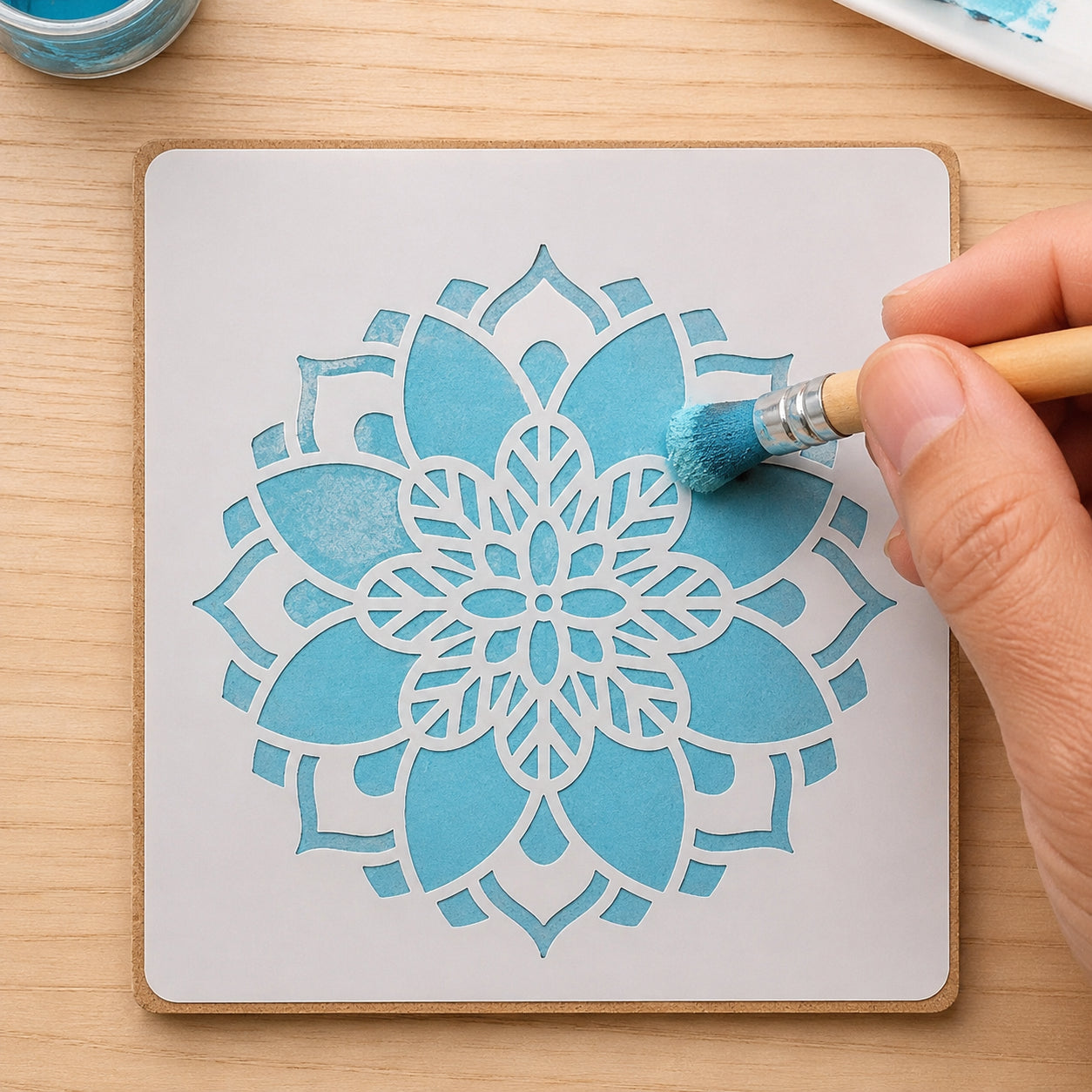 Stencil - Mandala Iii 10x10cm para Pintura Decorativa e Artesanato St-x-386 - Litoarte