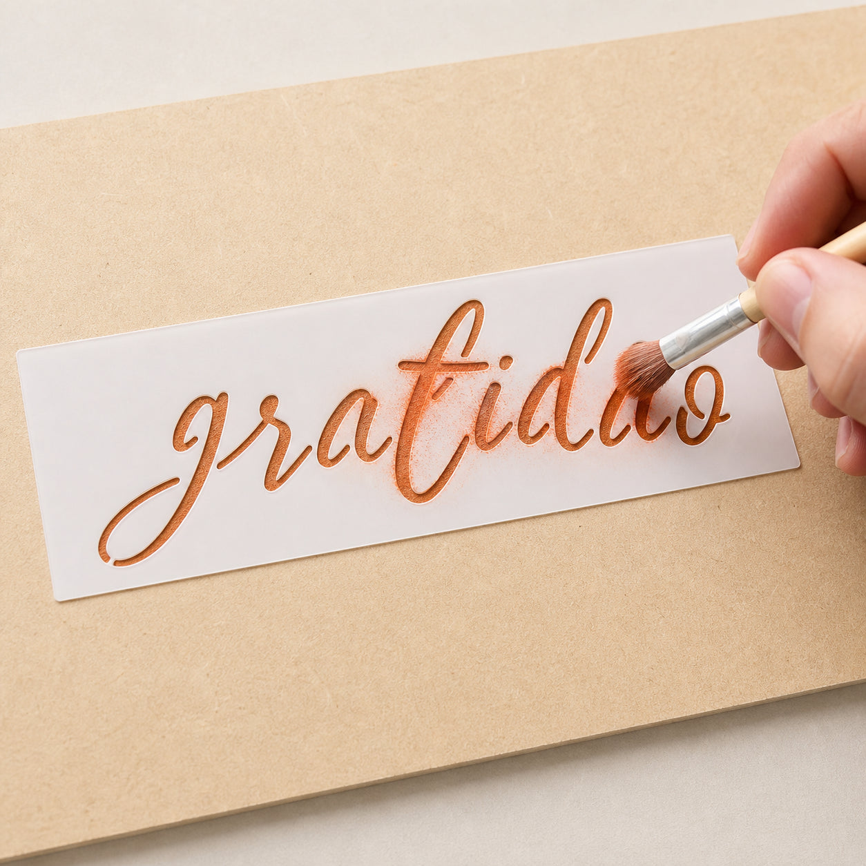Stencil Pequeno Gratidão 7x17cm para Pintura Decorativa e Artesanato Stp-0159 - Litoarte