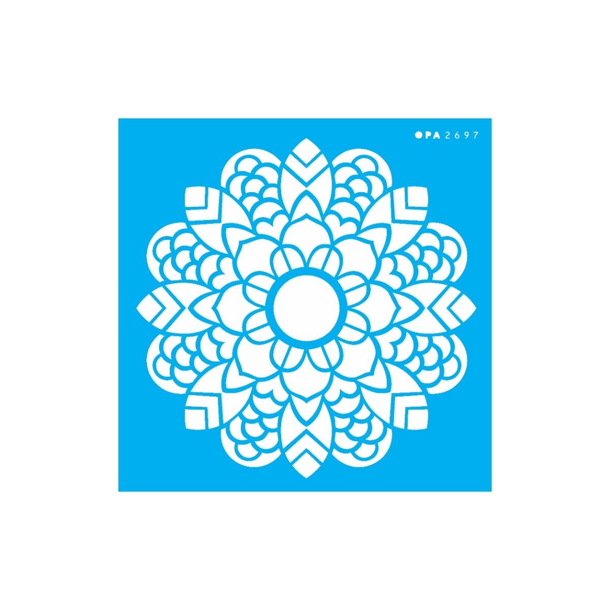 Stencil Opa 14x14 Mandala Folhas 2697