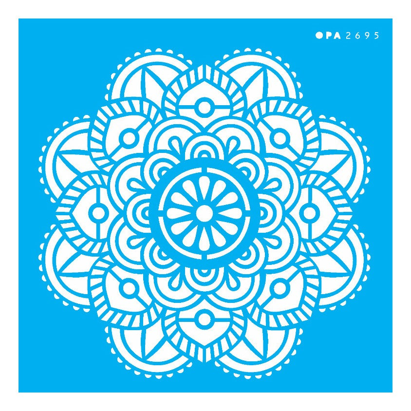 Stencil Opa 14x14cm - Mandala Flor Vitral - 2695