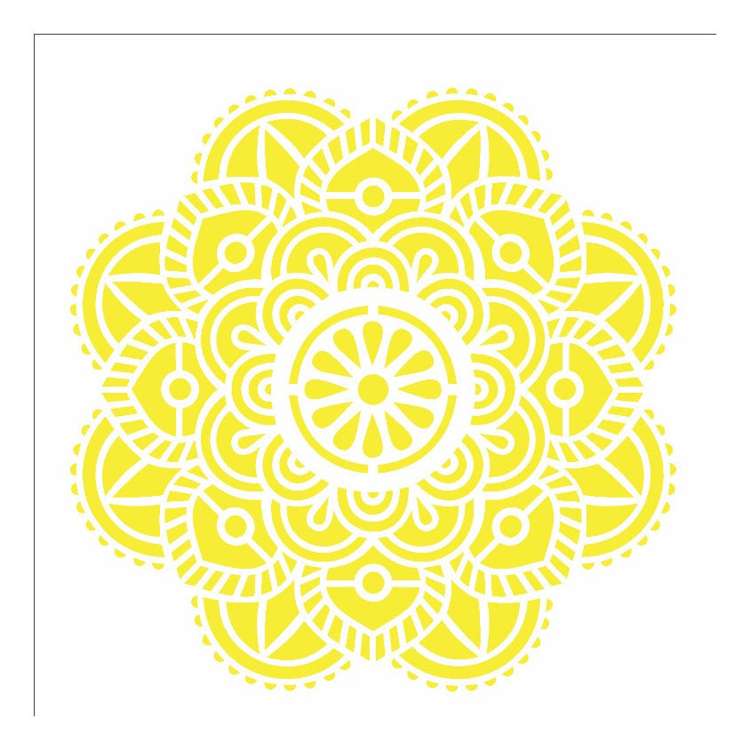 Stencil Opa 14x14cm - Mandala Flor Vitral - 2695