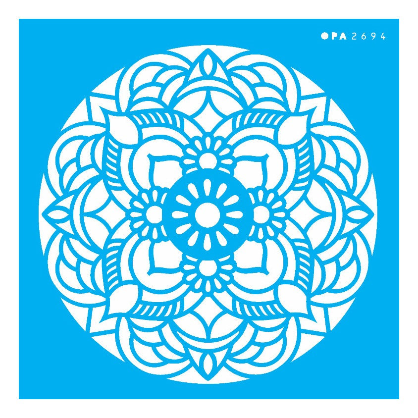 Stencil Opa 14x14cm - Mandala Flor Redonda - 2694