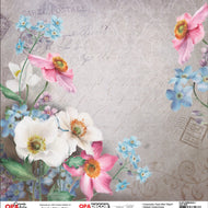 Papel Opadecor Flor Anêmonas 1 30,5x30,5cm 180g/m² para Scrapbook e Artesanato 2639 - Opa