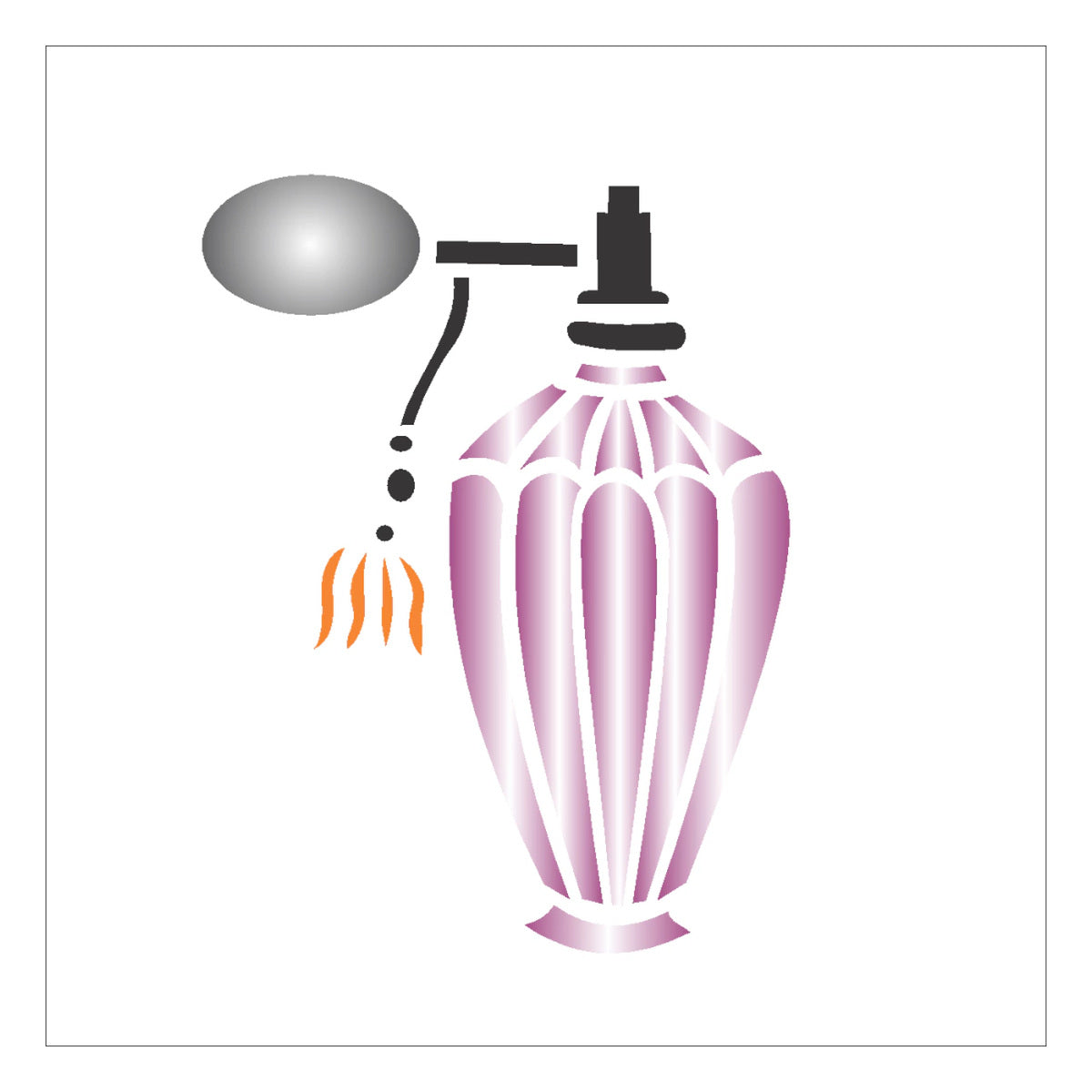 Stencil Perfume 10x10cm para Pintura Decorativa e Artesanato 0291 - Opa