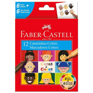 Canetinha Caras & Cores com 12 Cores - Faber-castell 15.0112Cczf