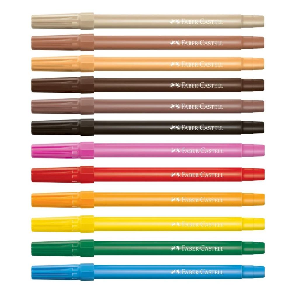 Canetinha Caras & Cores com 12 Cores - Faber-castell 15.0112Cczf