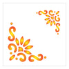 Stencil Cantoneira Estilizada 10x10cm para Pintura Decorativa e Artesanato 0462 - Opa