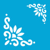 Stencil Cantoneira Estilizada 10x10cm para Pintura Decorativa e Artesanato 0462 - Opa