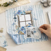 Papel para Scrapbook Dupla Face Coleção Romantico Azul Rustico 30,5x30,5cm para Scrapbook e Papelaria Criativa Sd-1066 - Litoarte