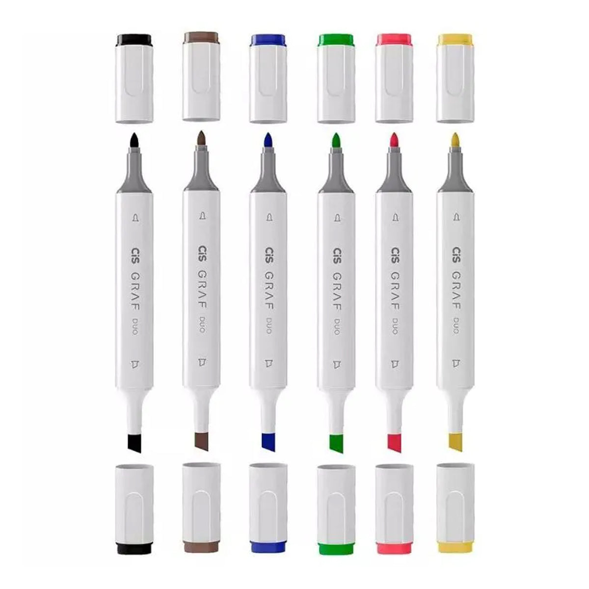 Estojo de Marcador Artistico Graf Duo 1.5/6.0Mm com 6 Cores - Basicas - Cis