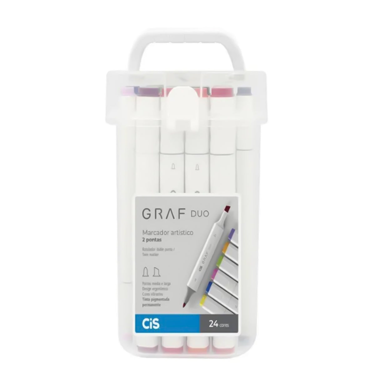 Estojo de Marcador Artistico Graf Duo 1.5/6.0Mm com 24 Cores - Cis