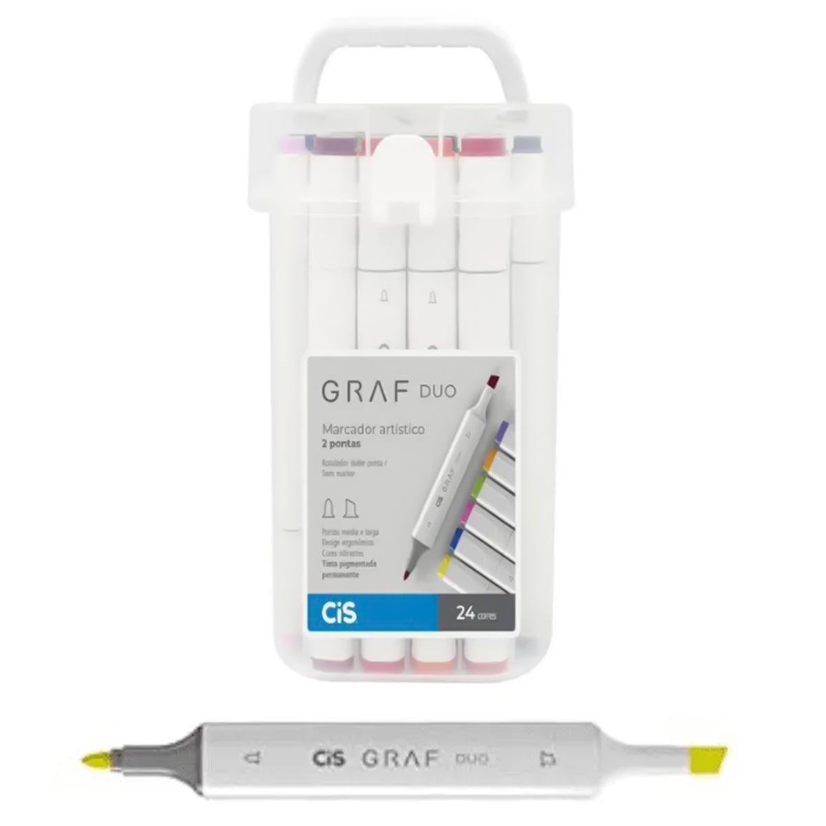 Estojo de Marcador Artistico Graf Duo 1.5/6.0Mm com 24 Cores - Cis