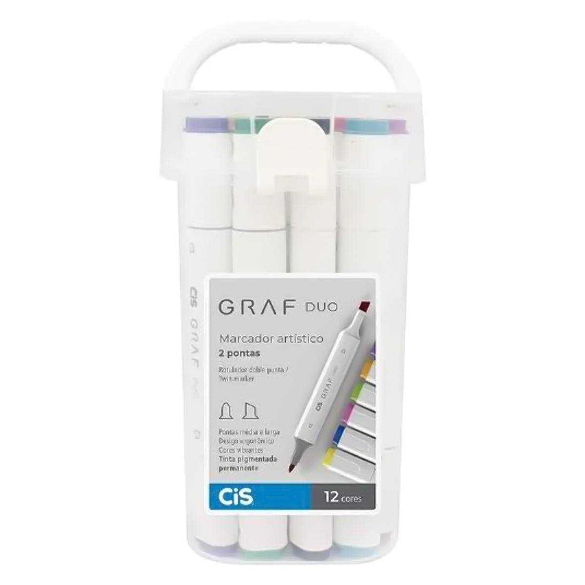 Estojo de Marcador Artistico Graf Duo 1.5/6.0Mm com 12 Cores - Cis