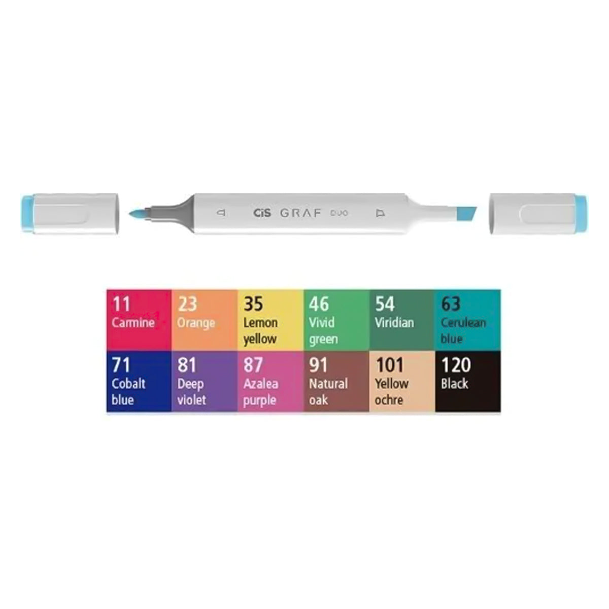 Estojo de Marcador Artistico Graf Duo 1.5/6.0Mm com 12 Cores - Cis