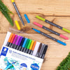 Estojo de Caneta Staedtler Brush Pen Marsgraphic Ponta Dupla com 18 Cores