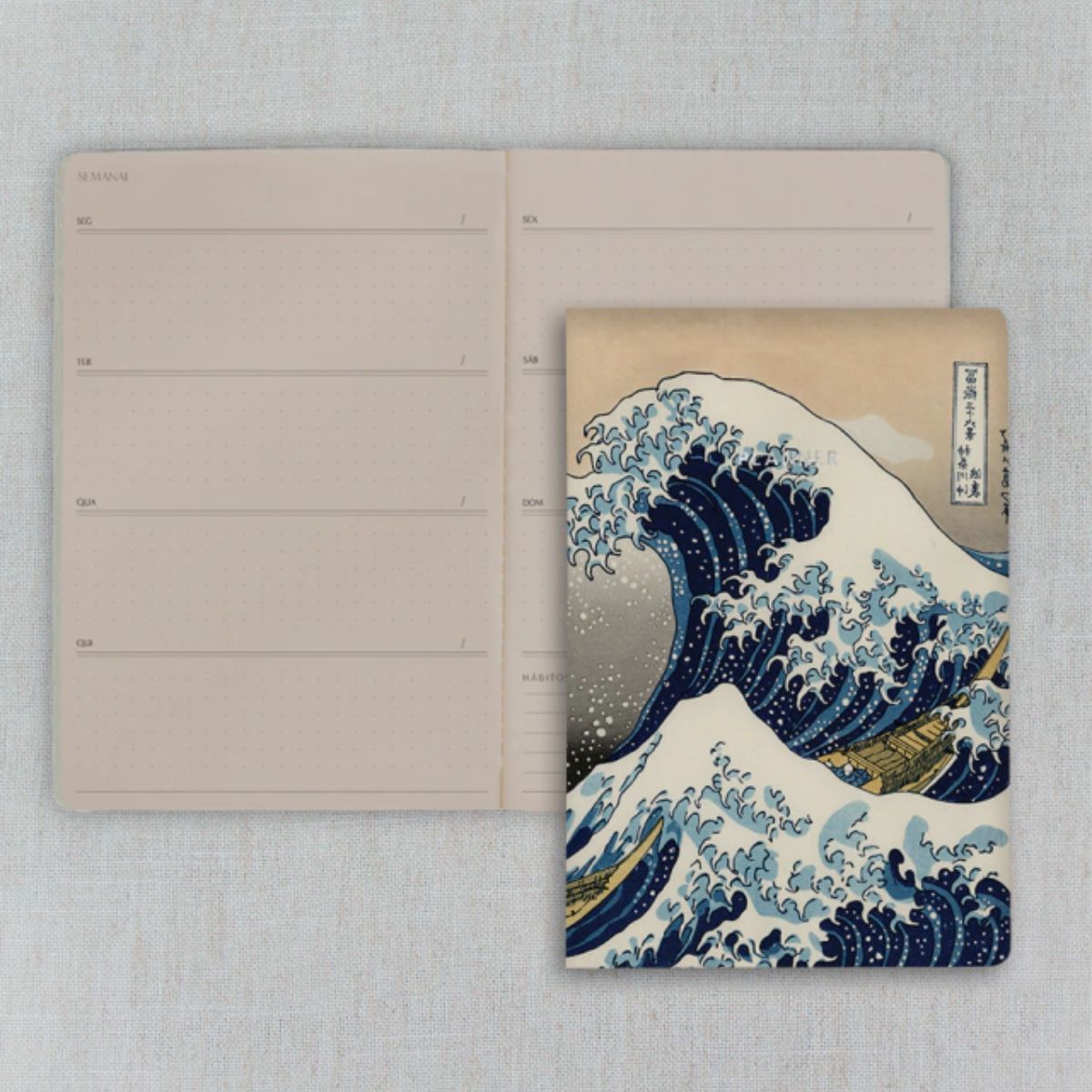 Planner Semanal Folk Books Pontilhado 20x13,5 a Grande Onda