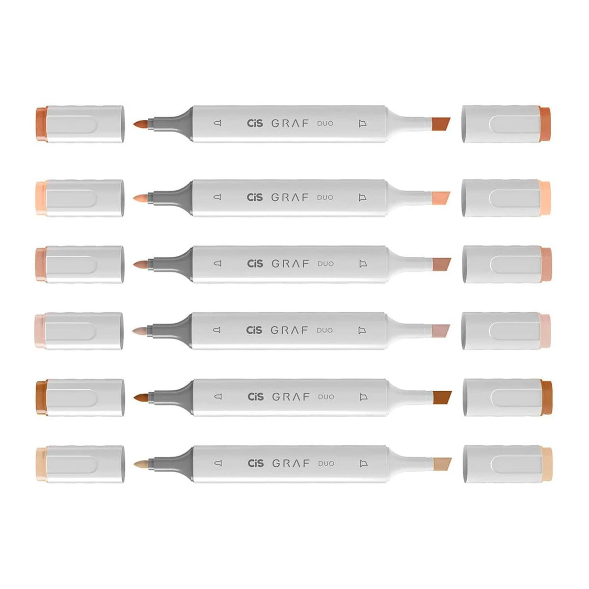 Estojo de Marcador Artistico Graf Duo 1.5/6.0Mm com 6 Cores - Tons de Pele - Cis