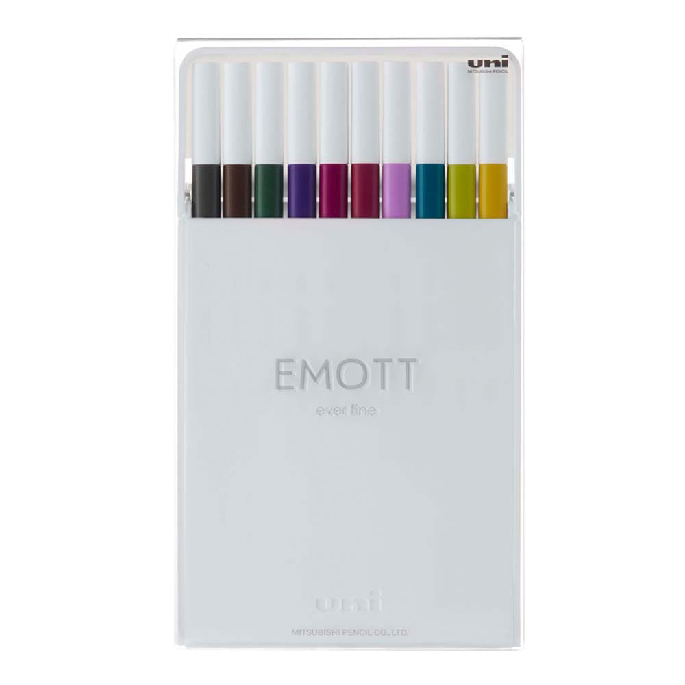 Estojo Caneta Emott Extrafina 0.4Mm N.3 com 10 Cores Calmtone Dark Colors