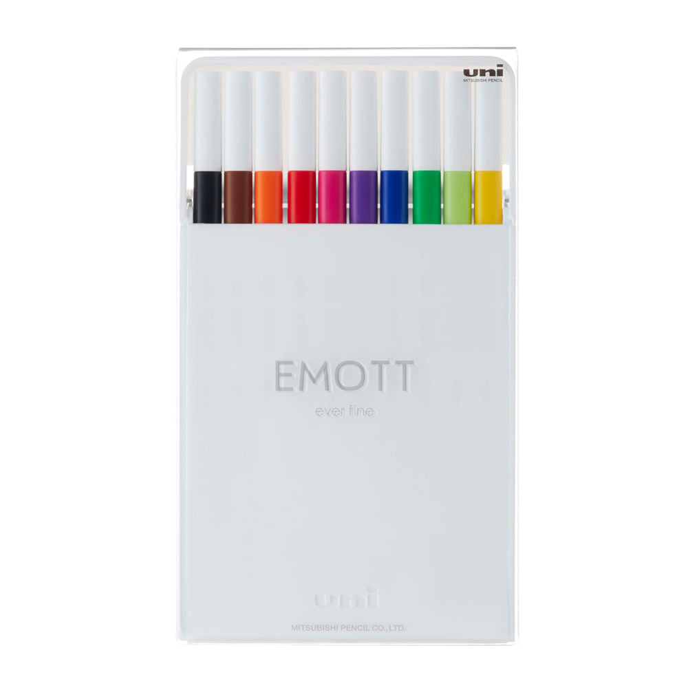 Estojo Caneta Emott Extrafina 0.4Mm N.1 com 10 Cores Standard Colors