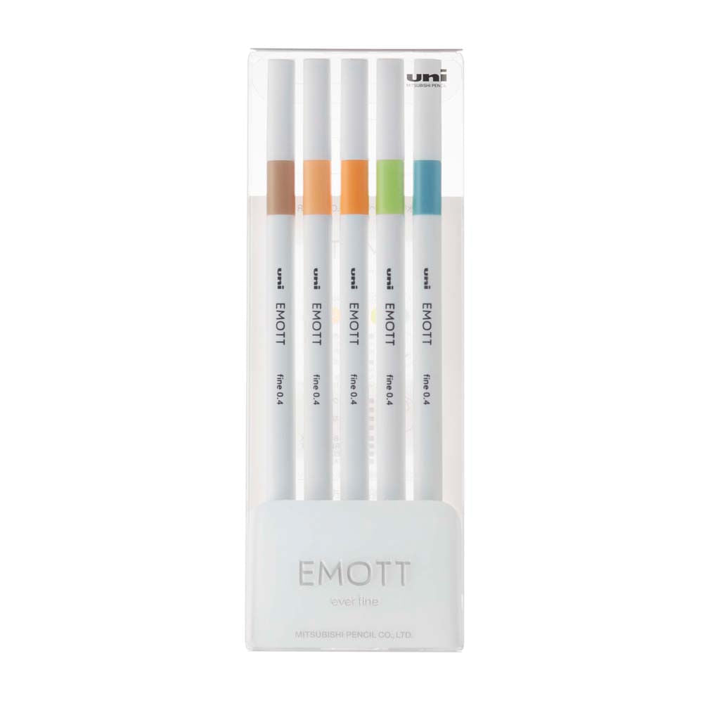 Estojo Caneta Emott Extrafina 0.4Mm N.5 com 5 Cores Nature Colors