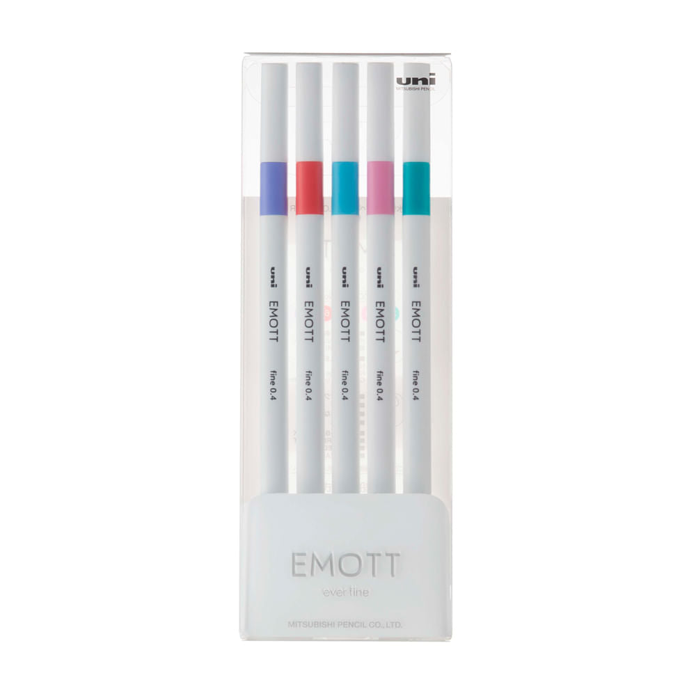 Estojo Caneta Emott Extrafina 0.4Mm N.5 com 5 Cores Candypop Colors