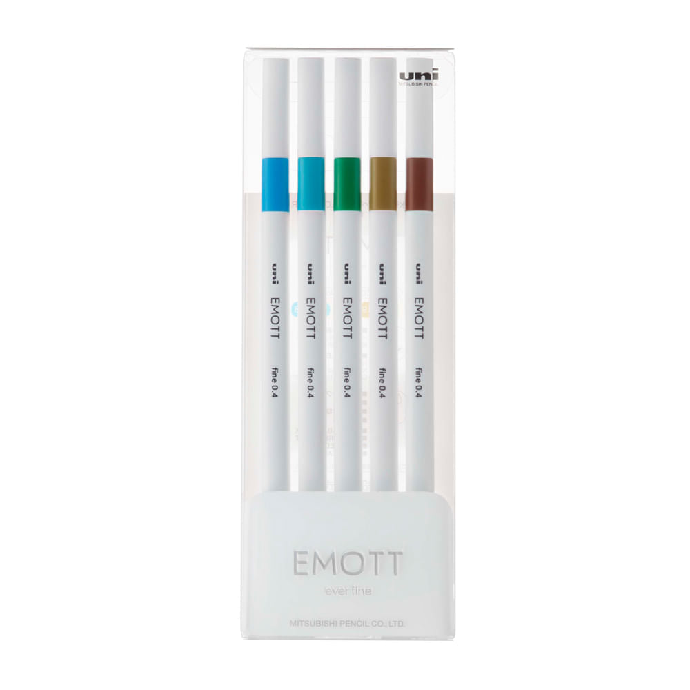 Estojo Caneta Emott Extrafina 0.4Mm N.4 com 5 Cores Island Colors
