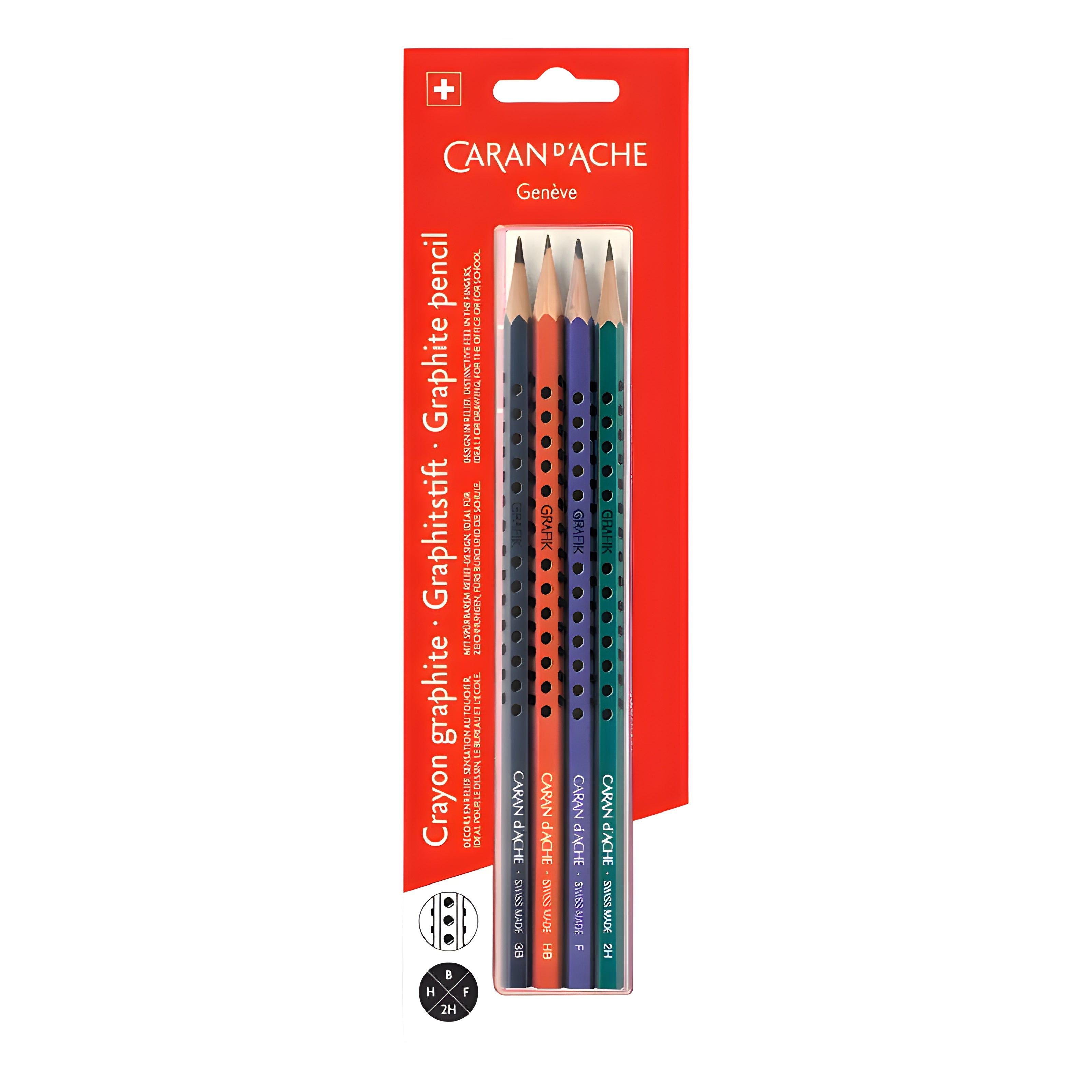 Kit Lápis Grafite Caran D'ache Grafik com 4 Unidades