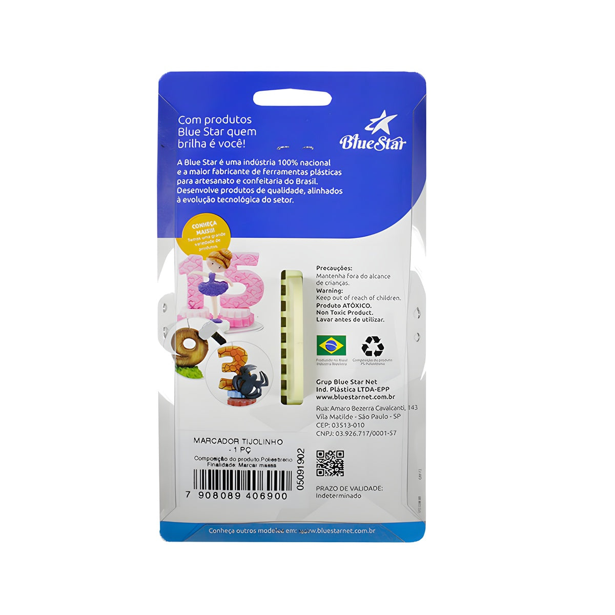 Marcador Tijolinho para Massas com 1 Unidade - Bluestar