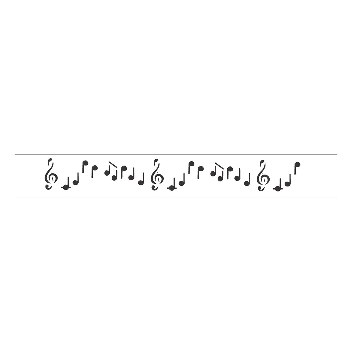 Stencil Notas Musicais 4x30cm para Pintura Decorativa e Artesanato 0230 - Opa