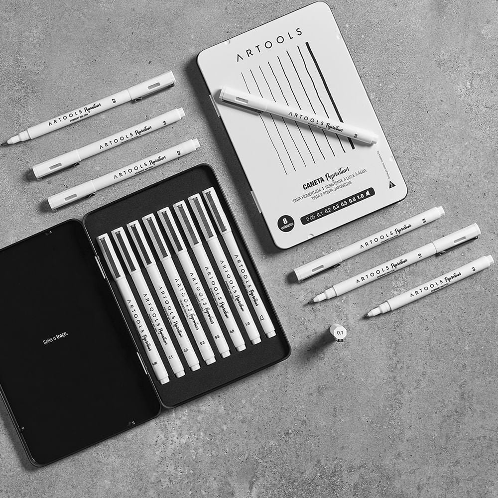 Caneta Nankin Pigmentum Ponta 1.0Mm Preto Artools 689111  