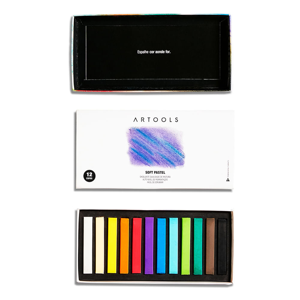 Estojo Giz Pastel Seco com 12 Cores Artools 689166  