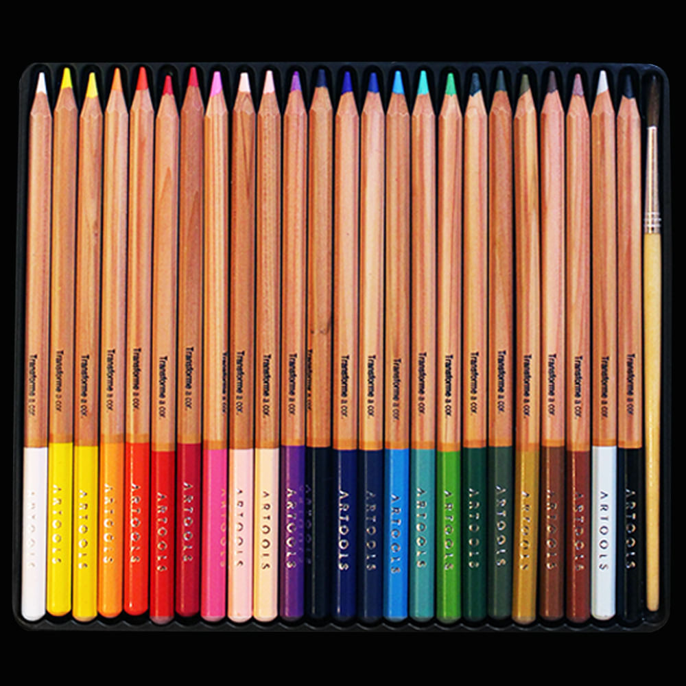 Estojo Lápis de Cor Aquarelável com 24 Cores Artools 688824  