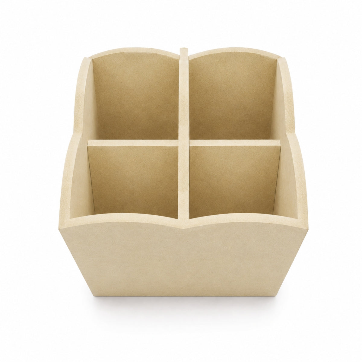Porta Talher Ondulado com 4 Divisões Mdf Cru 15x15x17cm 6mm