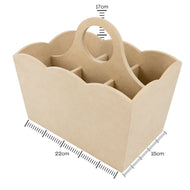 Porta Talher Ondulado com 6 Divisões Madeira Mdf Cru 22x15x16cm 6mm